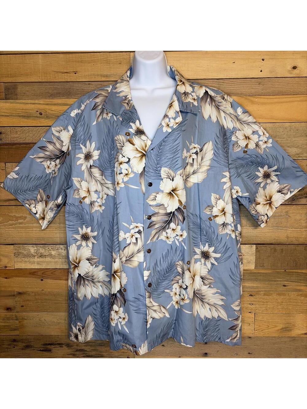Pacific Legend Hawaiian Shirt Women 3XL NWT Blue White Tropical Beachcore Resort